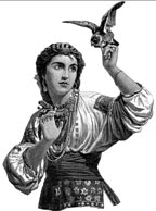 picture of woman and bird